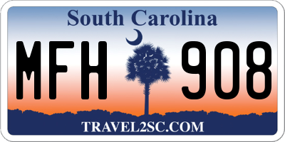 SC license plate MFH908