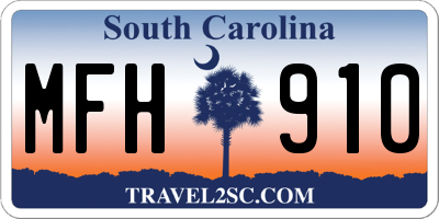 SC license plate MFH910