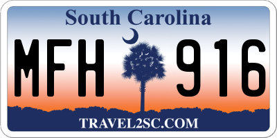 SC license plate MFH916