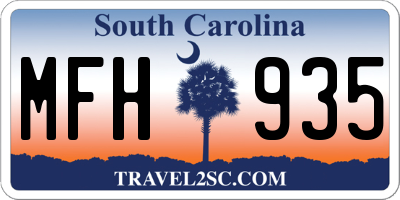 SC license plate MFH935