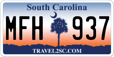 SC license plate MFH937