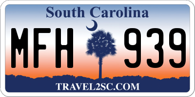 SC license plate MFH939