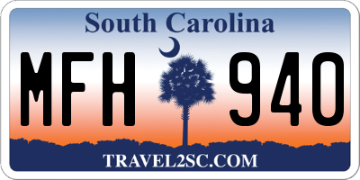 SC license plate MFH940