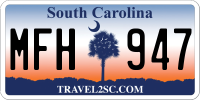 SC license plate MFH947