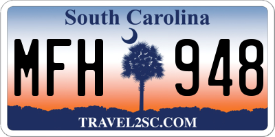 SC license plate MFH948