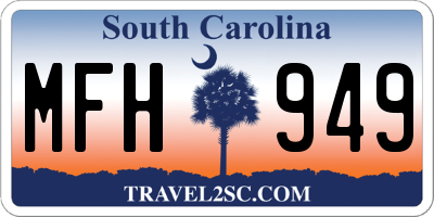 SC license plate MFH949