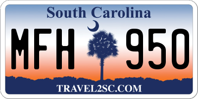 SC license plate MFH950