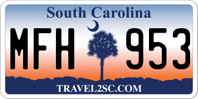 SC license plate MFH953