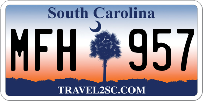 SC license plate MFH957
