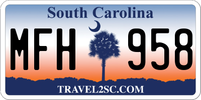 SC license plate MFH958
