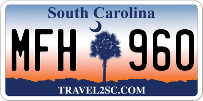 SC license plate MFH960