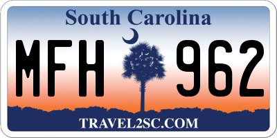 SC license plate MFH962
