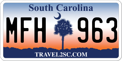 SC license plate MFH963