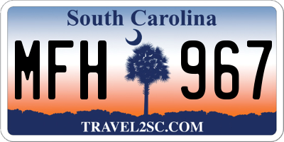 SC license plate MFH967