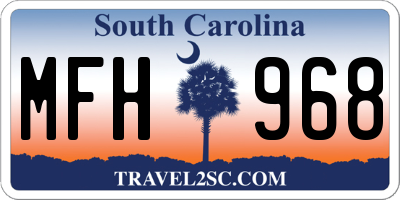 SC license plate MFH968