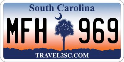 SC license plate MFH969