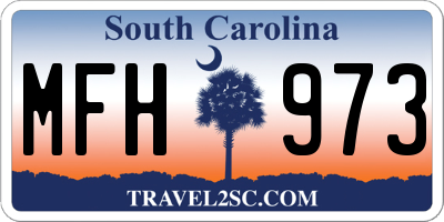 SC license plate MFH973