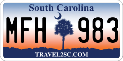 SC license plate MFH983