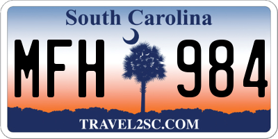 SC license plate MFH984