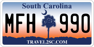 SC license plate MFH990