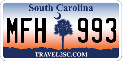 SC license plate MFH993