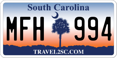 SC license plate MFH994