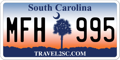 SC license plate MFH995
