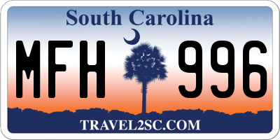 SC license plate MFH996