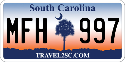 SC license plate MFH997