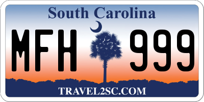 SC license plate MFH999