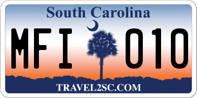 SC license plate MFI010