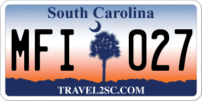 SC license plate MFI027