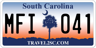 SC license plate MFI041