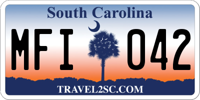 SC license plate MFI042