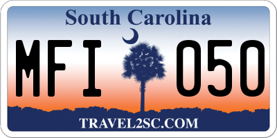 SC license plate MFI050