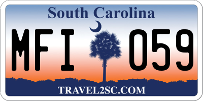 SC license plate MFI059