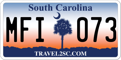 SC license plate MFI073