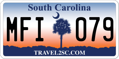 SC license plate MFI079