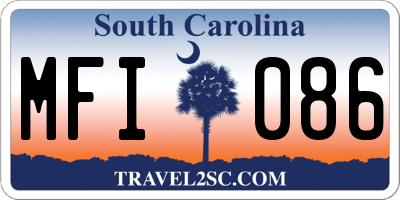 SC license plate MFI086