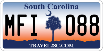 SC license plate MFI088