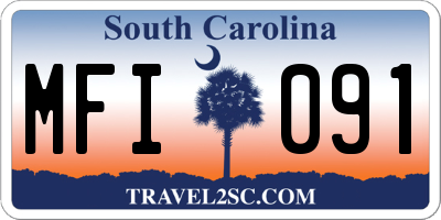 SC license plate MFI091