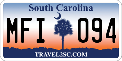 SC license plate MFI094