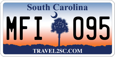 SC license plate MFI095