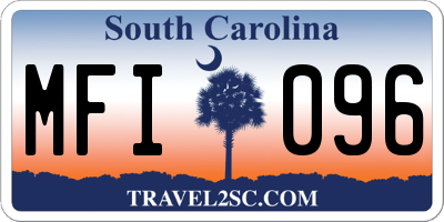 SC license plate MFI096