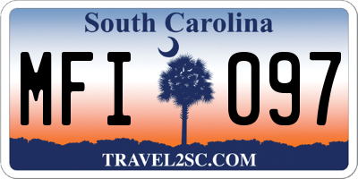 SC license plate MFI097