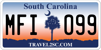 SC license plate MFI099