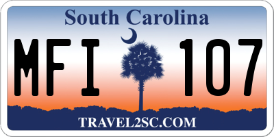 SC license plate MFI107