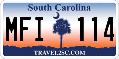 SC license plate MFI114