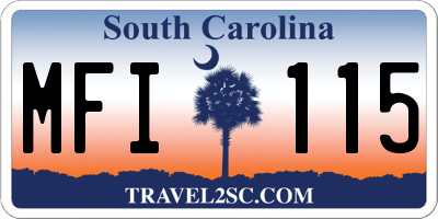 SC license plate MFI115
