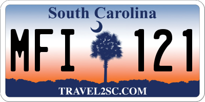 SC license plate MFI121